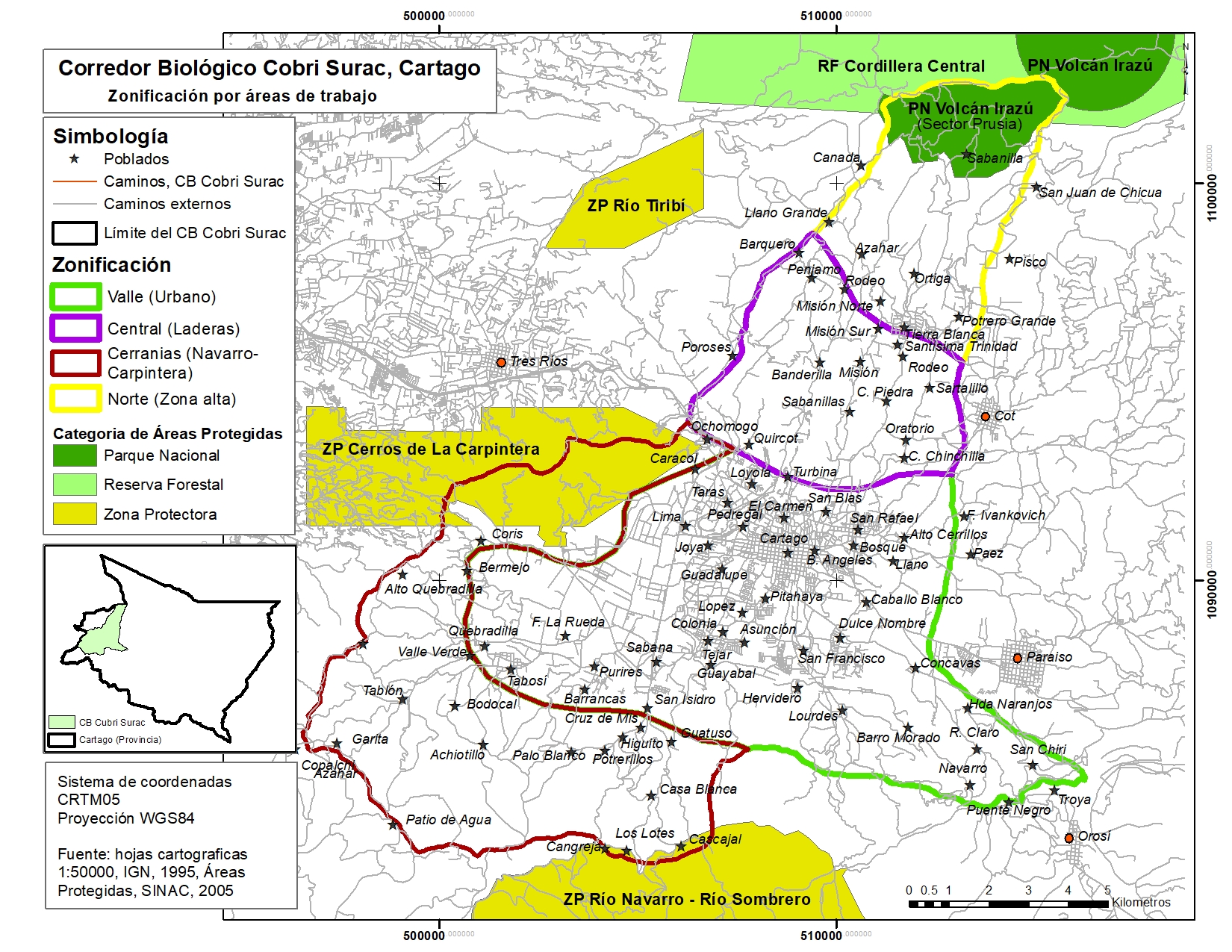 Mapa zaonas de gestión CB Cobri Surac 2018