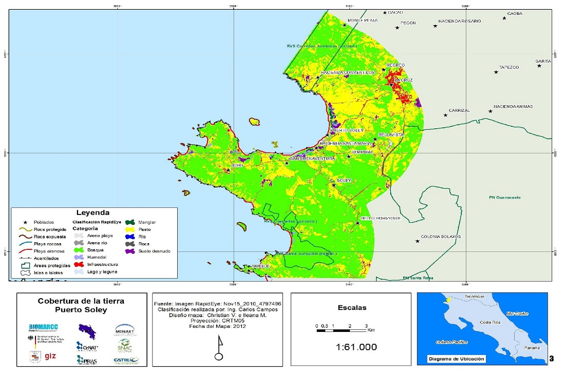 Mapa de la cobertura de la tierra en Puerto Soley