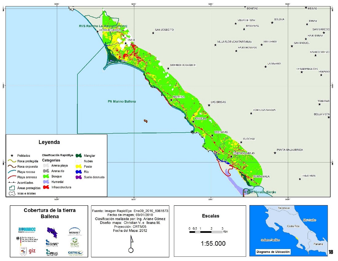 Mapa de la cobertura de la tierra en Ballena