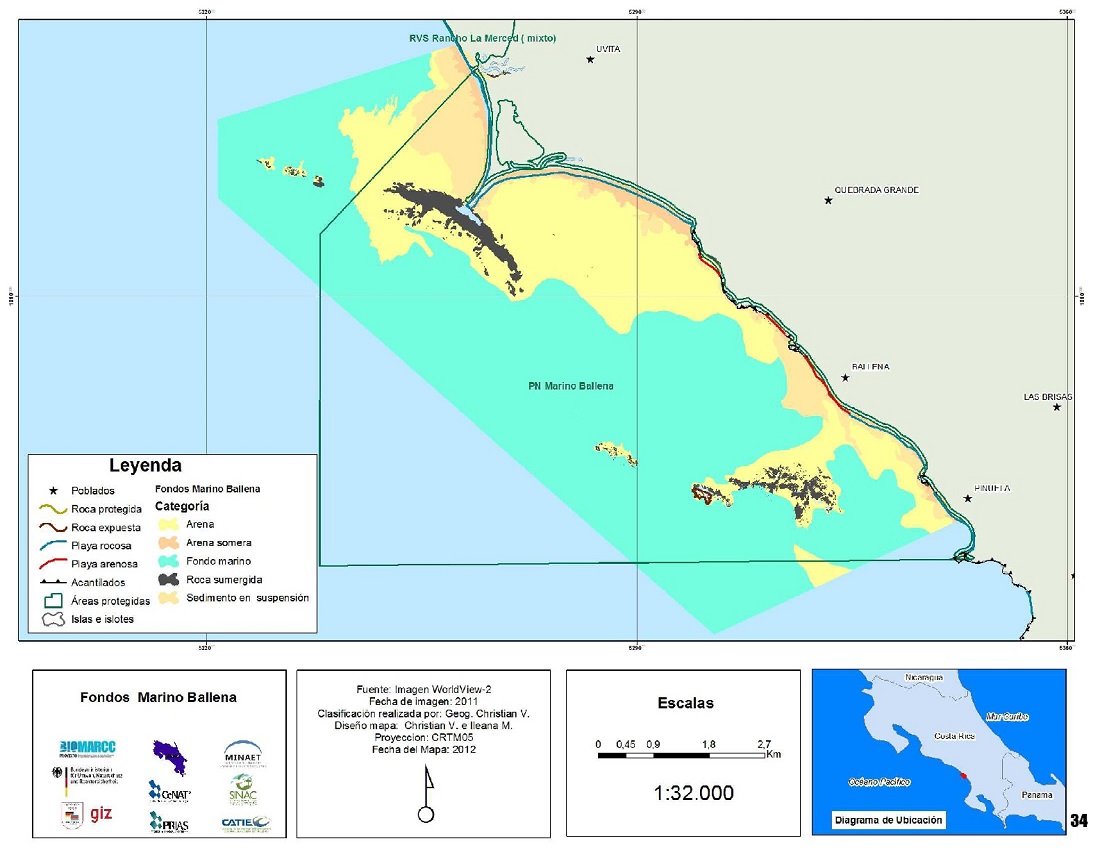 Mapa de los fondos de Marino Ballena 